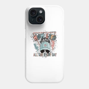 Mom Life Leopard, Summer Mama, Retro Messy Bun Mama Phone Case