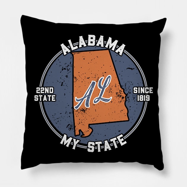 Alabama My State Patriot State Tourist Gift Pillow by atomguy