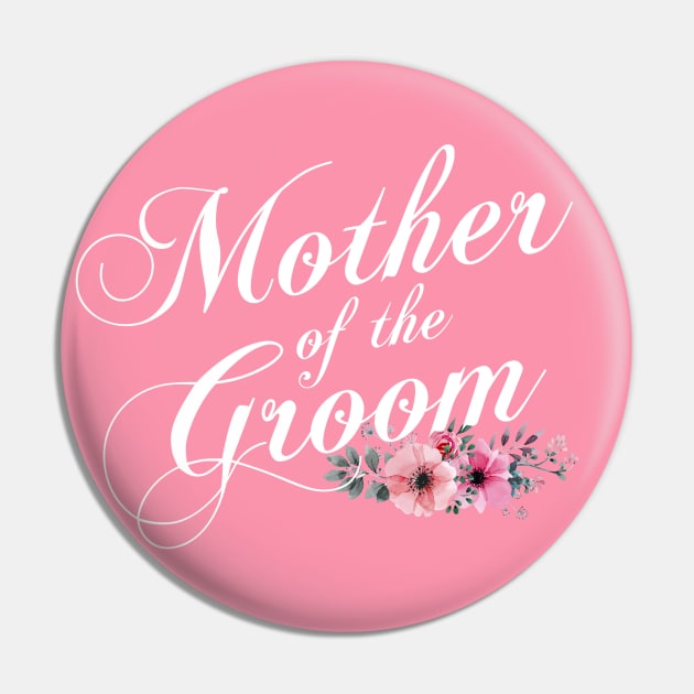 Simple and Elegant Mother of the Groom Floral Calligraphy Pin by Jasmine Anderson