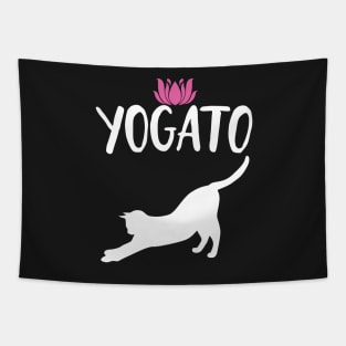 Yogato Cat Pose Funny Yoga Tapestry