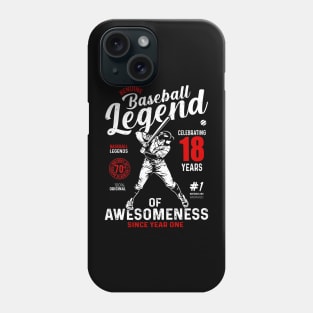 18th Birthday Gift Baseball Legend 70 Years Phone Case