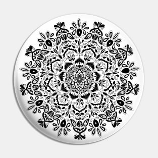 Mandala in black and white Pin