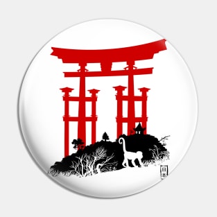 Red Torii in Japan Pin