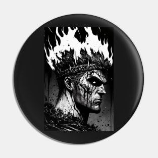 Fierce King of Fire Illustration Pin