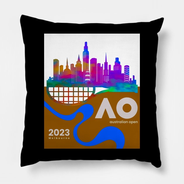 Melbourne Tennis Australian Open 2023 Pillow by Davd