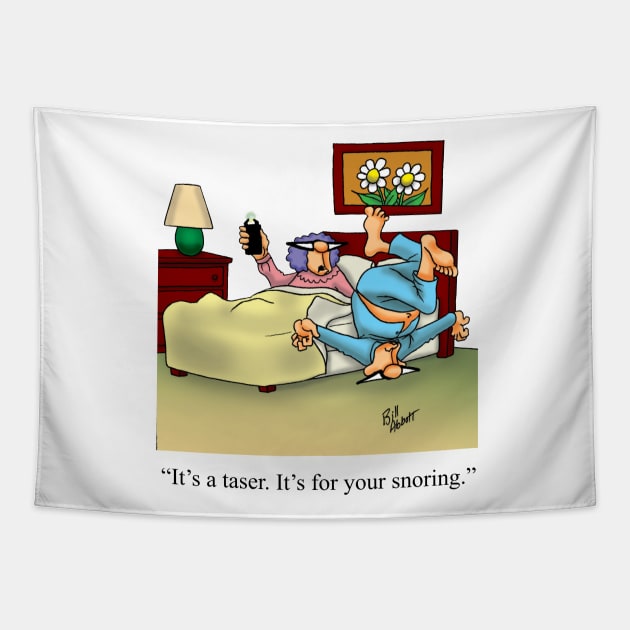 Funny Spectickles Snoring Humor Tapestry by abbottcartoons