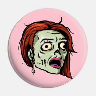 female zombie head Pin