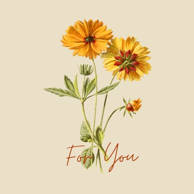 For You (Sun flower painted) Vintage and Aesthetic by Punya Kita