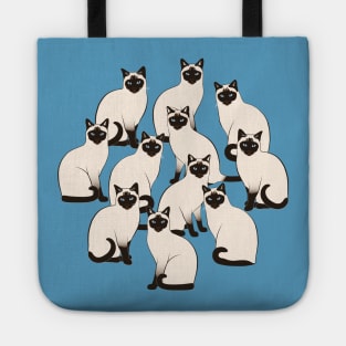 Siamese Cats Circle Tote