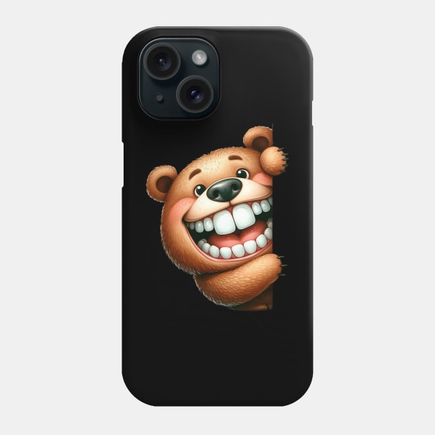 Cute Bear Playing Peek a Boo Phone Case by 1AlmightySprout