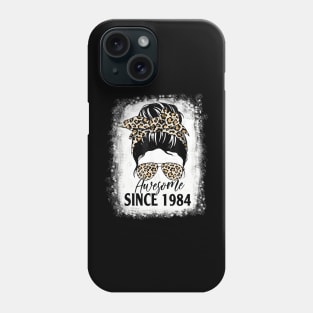 38 Years Old Awesome Since 1984 Leopard 38th Birthday Phone Case