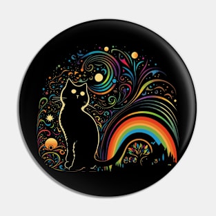 Retro 70s Style Cat Gifts Vintage Cat Pin