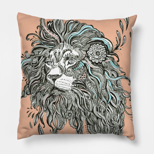 Spirit Animal - Lion. Pillow by FanitsaArt