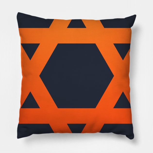 Warm Jewish Star of David Pillow by Macroart