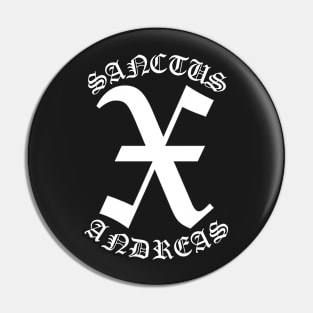 Saint Andrew Cross X Gothic Pin