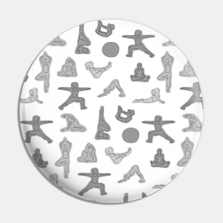 Grey and White Yoga Pattern Pin