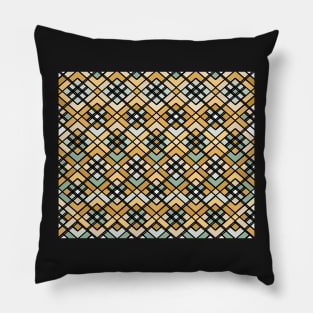 Abstract geometric pattern - bronze, green and black. Pillow