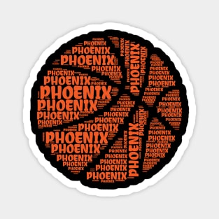 Phoenix Typography Design Basketball Magnet