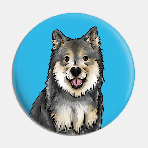 Finnish Lapphund Dog | Wolf Sable Pin by Shirin Illustration