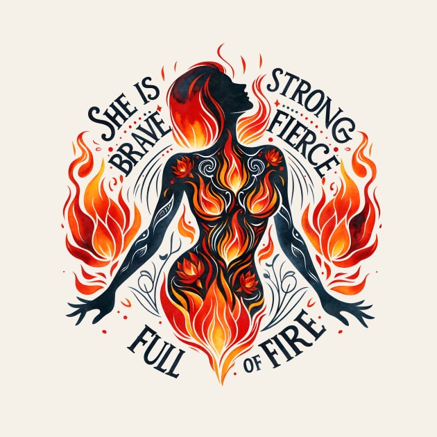 She Is Brave Strong Fierce Full of Fire by Nessanya