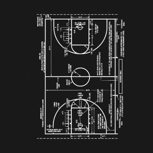 Basketball Court Patent Drawing T-Shirt