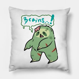 Zombie Sloth - Brains! Pillow