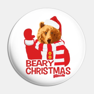 Beary Christmas Funny Bear Santa Claus Pin