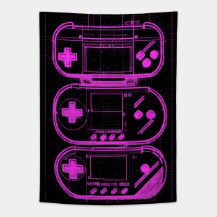 Handheld Gaming Device Blueprint Tapestry