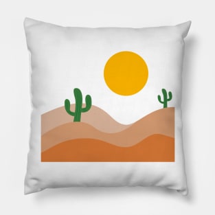 Cactus in the desert sand Pillow