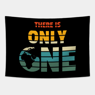 There is Only One Planet (retro colors) Tapestry