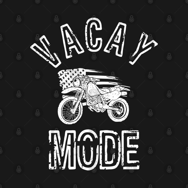 Vacay Mode Motorcycle American Flag by Boo Face Designs