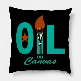 Oil on Canvas Logo Pillow