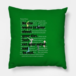 Funny Workout Diet Gym Saying - No One Wants To Hear About Your Diet Just Eat Your Salad And Be Sad Fitness Quote Pillow