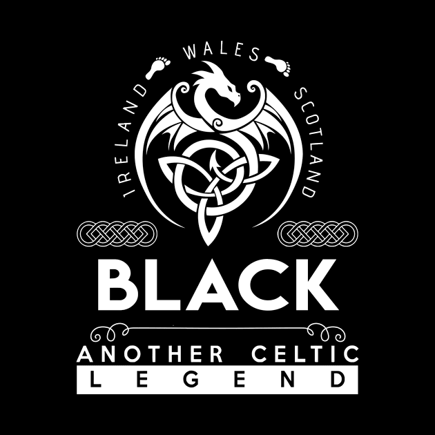 Black Name T Shirt - Another Celtic Legend Black Dragon Gift Item by harpermargy8920