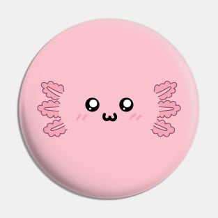 Axolotl Face / Funny Axolotl Shirt / Kawaii Axolotl Face / Pink Blushing Axolotl With Cute Eyes / Cute Axolotl Lover Gift Pin