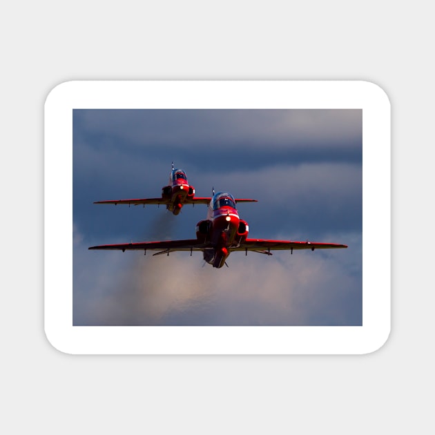 Red Arrows Synchro Pair Up Close Magnet by captureasecond