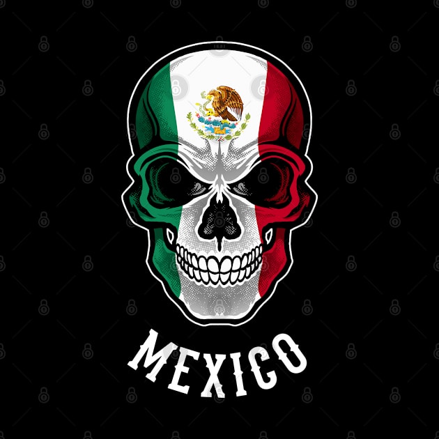 Mexican Flag Skull Mexico Patriotic Skeleton by MerchFrontier