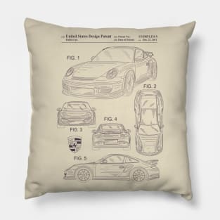 997 GT2 Blueprint Pillow