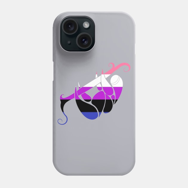 Genderfluid Flag Sloth Phone Case by Jaq of All