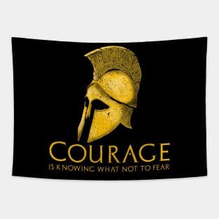Courage Is Knowing What Not To Fear - Motivational Spartan Tapestry