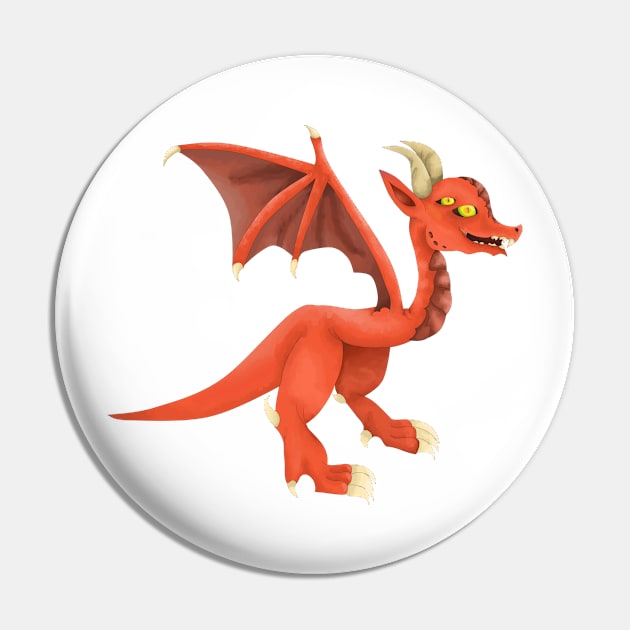 Red Wyvern Pin by Quirkball