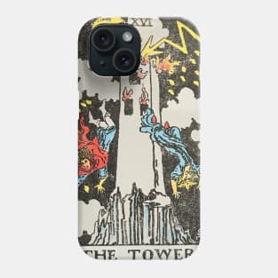 The tower tarot card (distressed) Phone Case