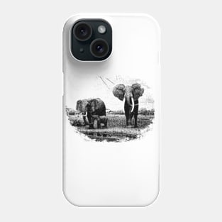 Elephant watering hole Phone Case