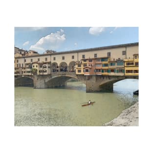 Solo Kayak On The Arno River T-Shirt