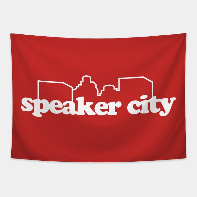 Speaker City Tapestry by MindsparkCreative