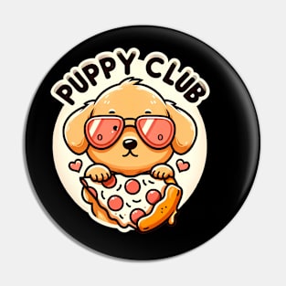 Funny Pizza Cute Dog Lover, Puppy Club Pin