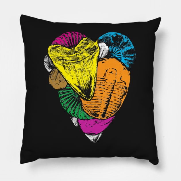 Paleontology gift, illustrated fossil Pillow by Diggertees4u