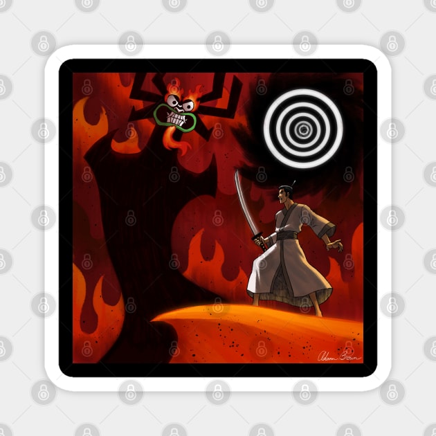 Samurai Jack vs Aku Magnet by Animator Afro