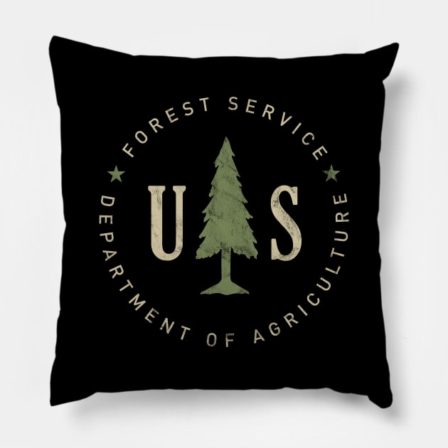 US Forest Service 2 by Buck Tee Originals Pillow by Buck Tee