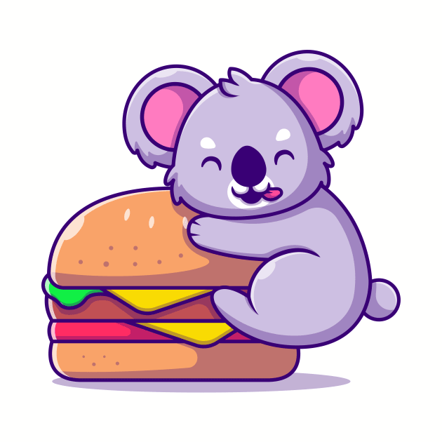 Cute Koala With Big Burger 2 by Catalyst Labs